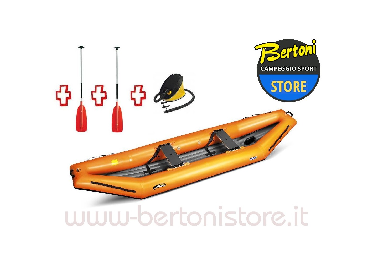 Canoa Gonfiabile Rafting Orinoco 405 N Dry Arancio 043870-O (3C/11C) + 1 Pompa + 2 Remi GUMOTEX