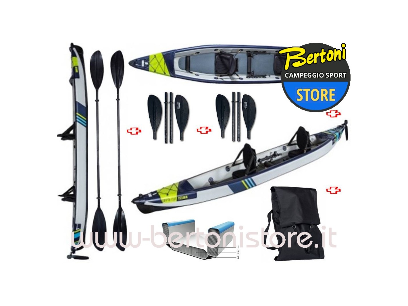 Canoa Gonfiabile Air Breeze Full HP 2 Pro 2 + Pagaie Touring-4 div. in 4 parti108219 BIC SPORT - TAHE
