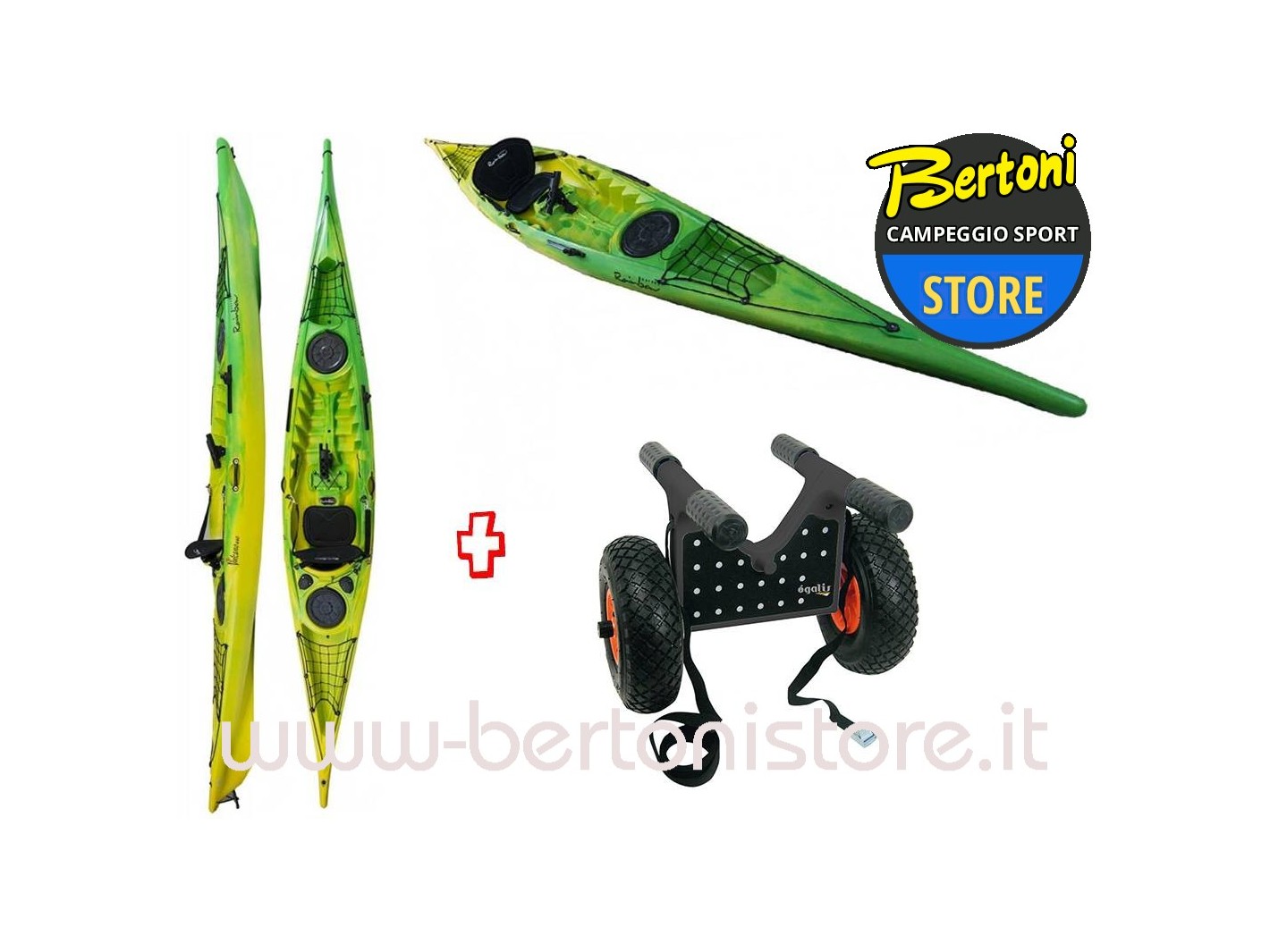 Canoa Rigida Vulcano 4.60 Expedition Fishing + carrellino RAINBOW