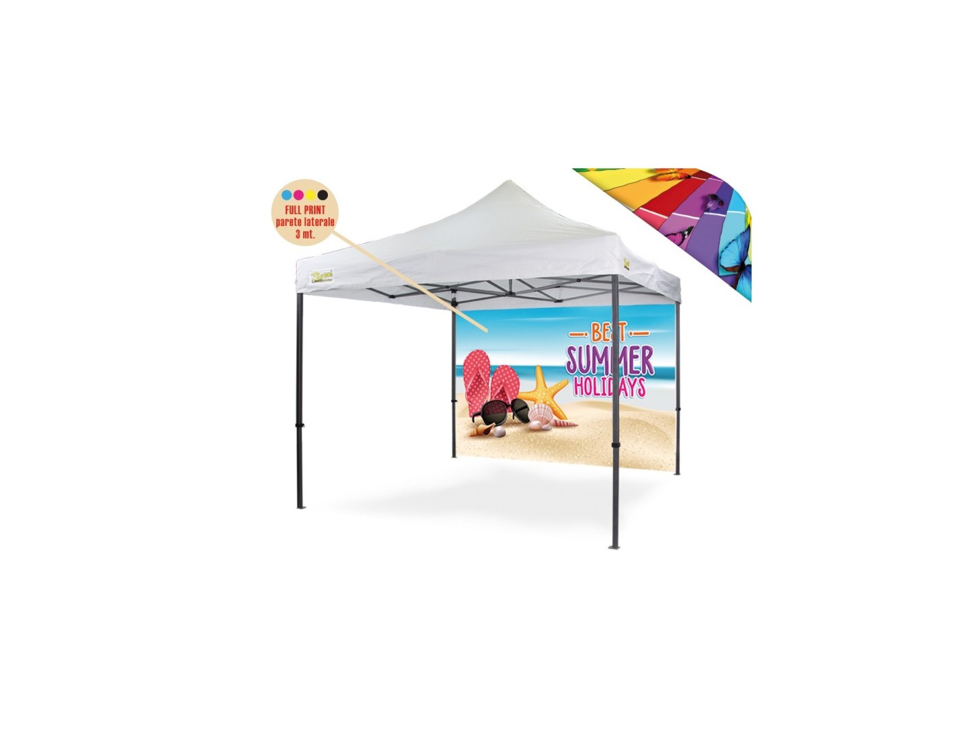 Personalizzazione Gazebo FULL PRINT parete laterale 4,5 mt. bi-facciale