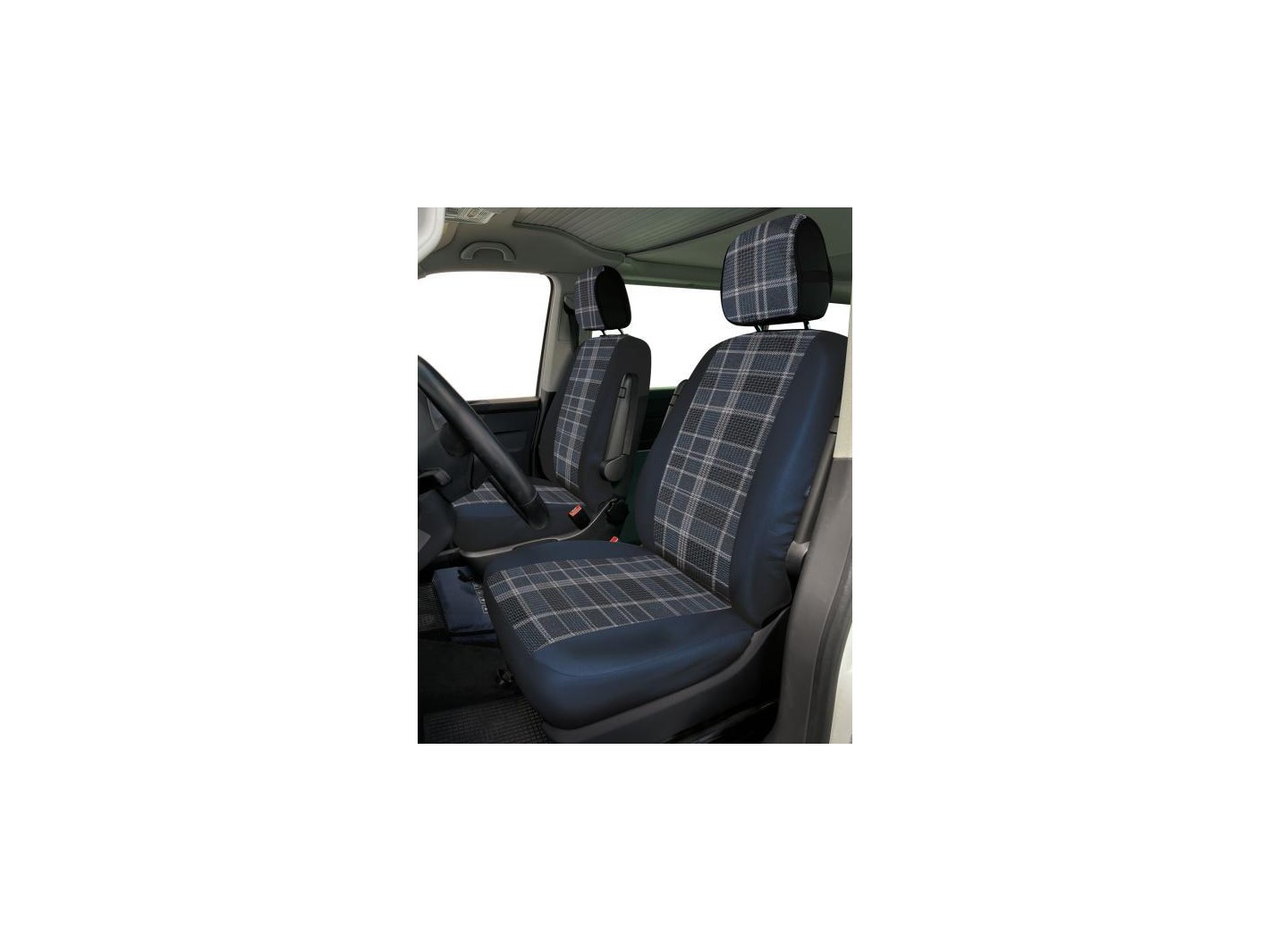 Coprisedili anteriori Volkswagen California T6.1 tess. misto cotone avio/navy