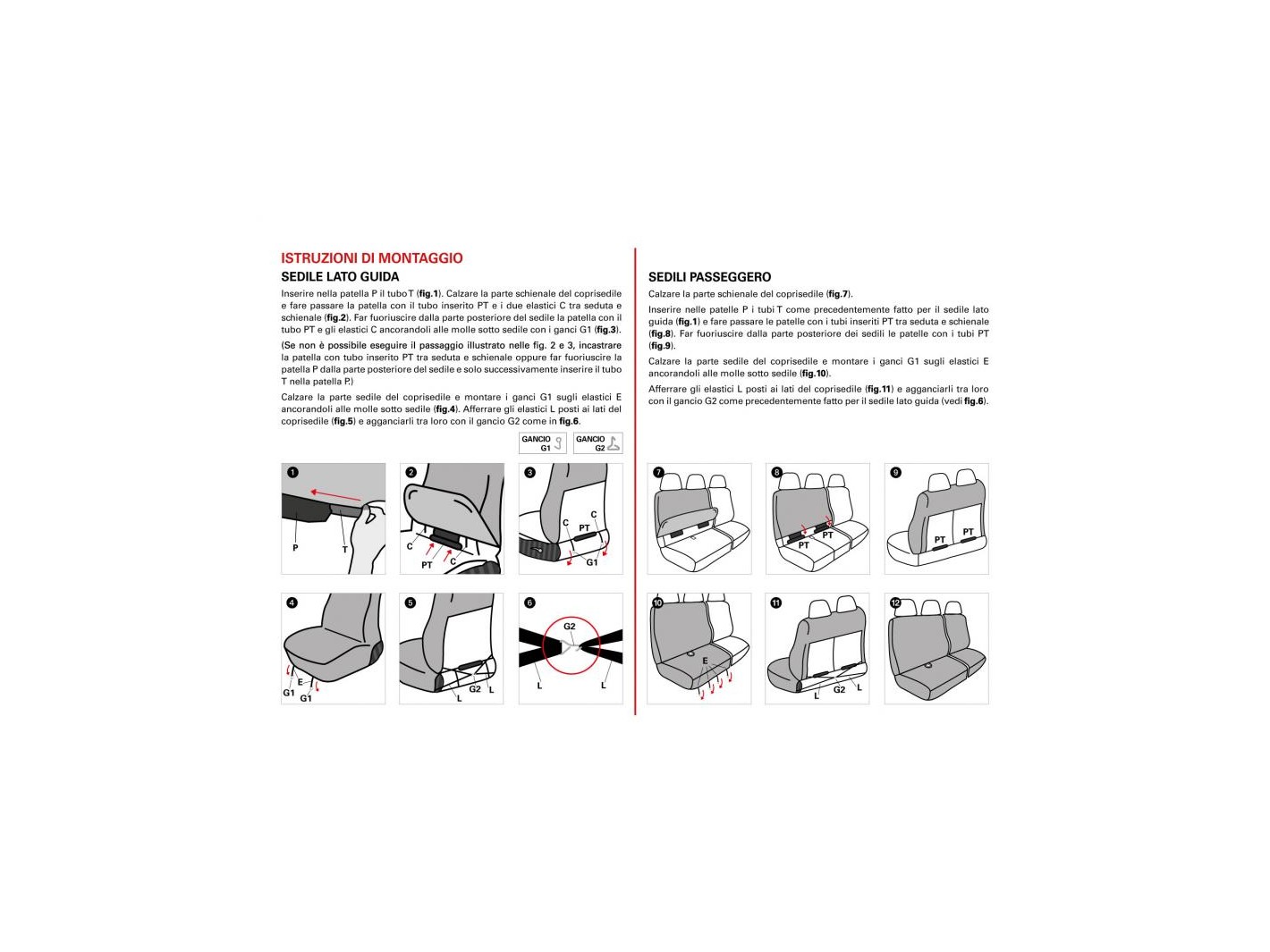 Coprisedili per furgoni tg. SP23 tess. cotone trapuntato avio