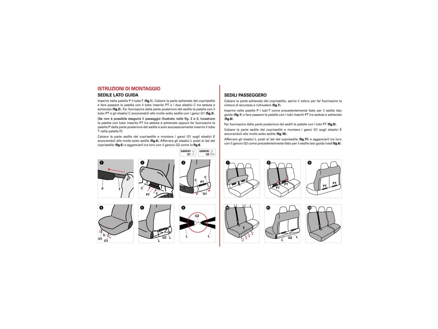 Coprisedili per furgoni tg. SP24 tess. cotone trapuntato avio